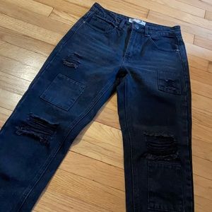 NWOT Black Patchwork Jeans - Size 4